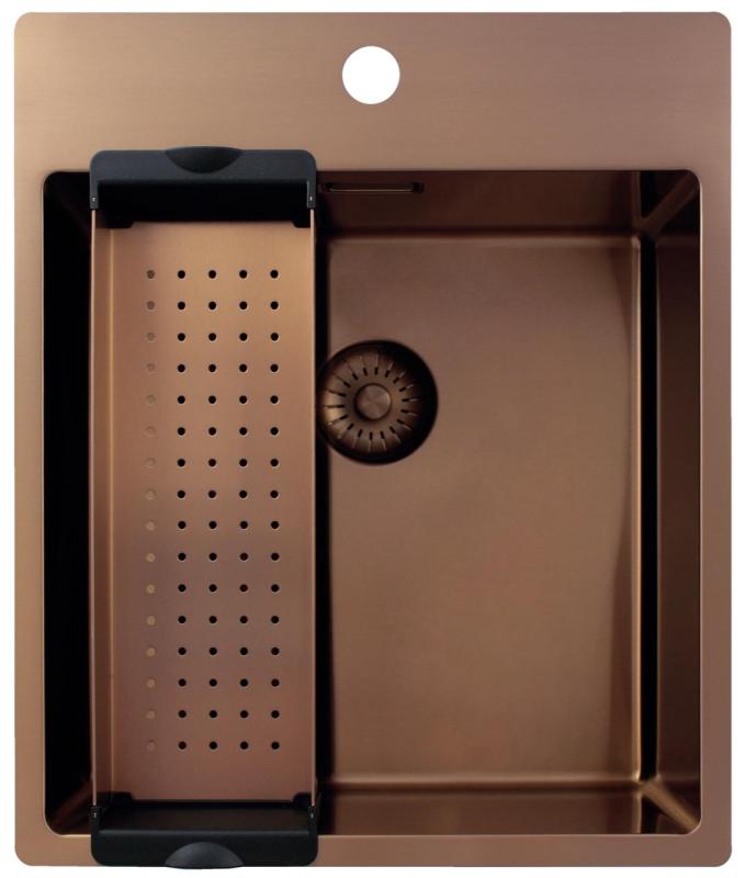 Pure.Sink Exclusivo Медено мивко 44x52 см Tapwing с отвор за смесител 10mm радиус PEX4040T-62