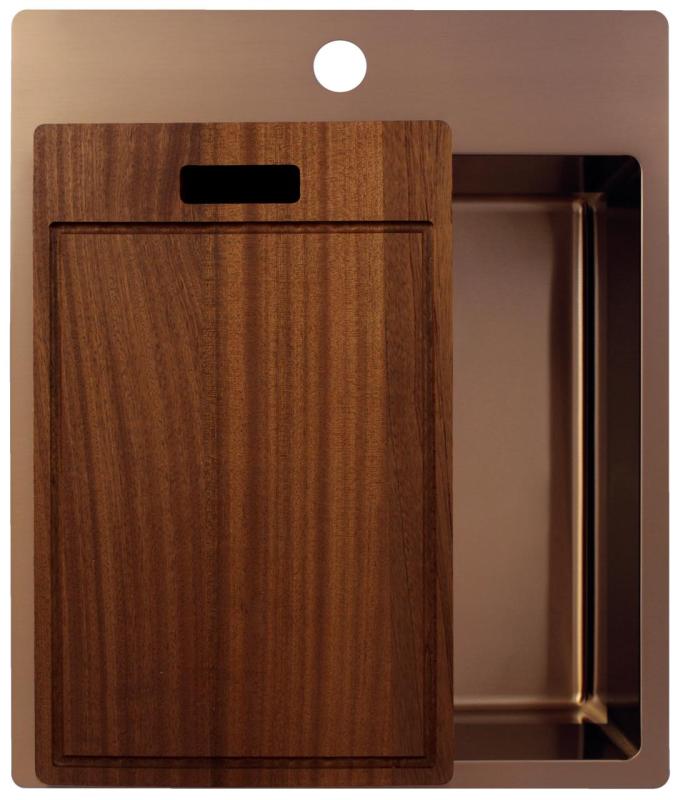 Pure.Sink Exclusivo Медено мивко 44x52 см Tapwing с отвор за смесител 10mm радиус PEX4040T-62