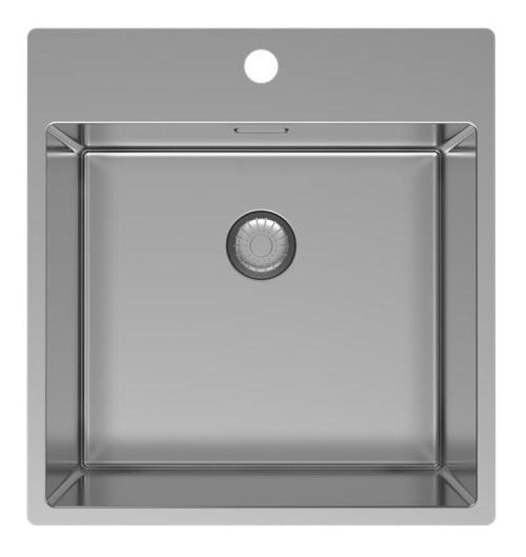 Pure.Sink Exclusivo RVS мивка 49x52 см Tapwing с отвор за монтаж на кран 10mm радиус PEX4540T-02