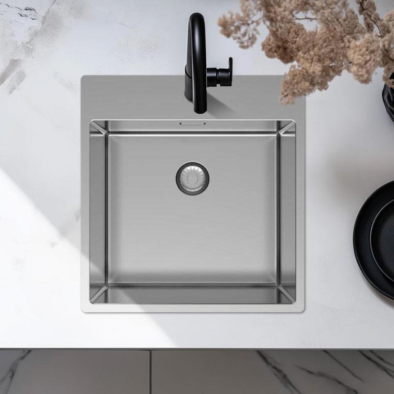 Pure.Sink Exclusivo RVS мивка 49x52 см Tapwing с отвор за монтаж на кран 10mm радиус PEX4540T-02