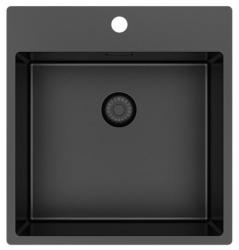 Pure.Sink Exclusivo Gun Metal мивка 49x52 см Tapwing с отвор за батерия радиус 10мм PEX4540T-61