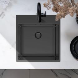 Pure.Sink Exclusivo Gun Metal мивка 49x52 см Tapwing с отвор за батерия радиус 10мм PEX4540T-61