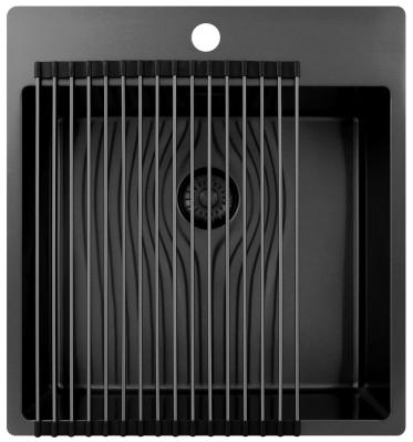 Pure.Sink Exclusivo Gun Metal мивка 49x52 см Tapwing с отвор за батерия радиус 10мм PEX4540T-61