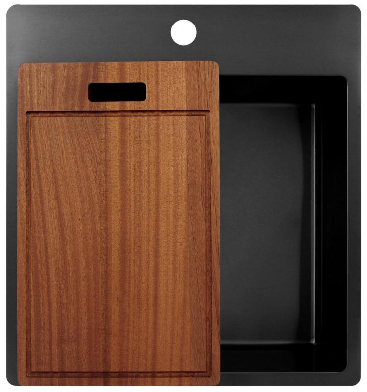 Pure.Sink Exclusivo Gun Metal мивка 49x52 см Tapwing с отвор за батерия радиус 10мм PEX4540T-61