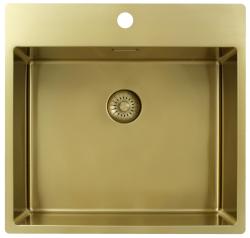 Pure.Sink Exclusivo Златен мивка 54x52 см Tapwing с отвор за чешма 10mm радиус PEX5040T-60