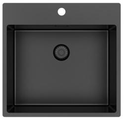 Pure.Sink Exclusivo Gun Metal мивка 54x52 см Tapwing с отвор за чешма 10mm радиус PEX5040T-61
