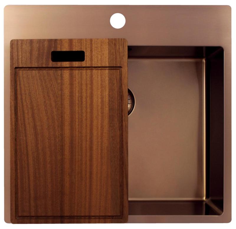 Pure.Sink Exclusivo Меден мивка 54x52 см Tapwing с отвор за чешма 10mm радиус PEX5040T-62