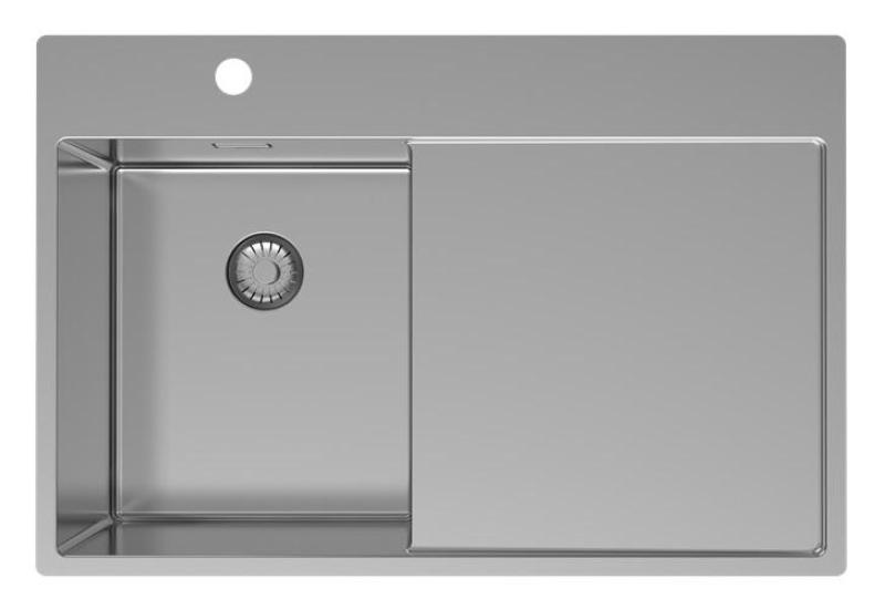 Pure.Sink Exclusivo RVS малко мивка с отдел за отцеждане 78x52 см Tapwing ляво PEX3478LT-02