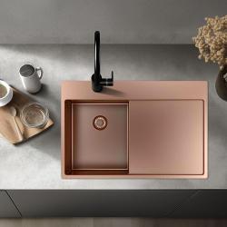 Pure.Sink Exclusivo Медено малко мивко със сушилня 78x52 cm Tapwing вляво PEX3478LT-62