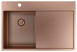 Pure.Sink Exclusivo Медено малко мивко със сушилня 78x52 cm Tapwing вляво PEX3478LT-62