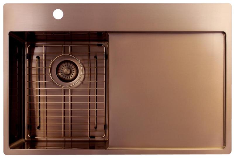 Pure.Sink Exclusivo Медено малко мивко със сушилня 78x52 cm Tapwing вляво PEX3478LT-62