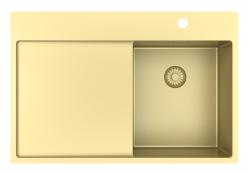 Pure.Sink Exclusivo Златен малък мивка с отделение за капене 78x52 см Tapwing вдясно PEX3478RT-60