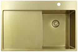 Pure.Sink Exclusivo Златен малък мивка с отделение за капене 78x52 см Tapwing вдясно PEX3478RT-60