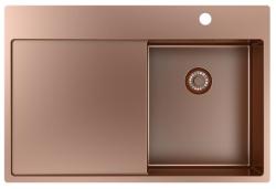 Pure.Sink Exclusivo Медено малко мивко със секция за изтичане 78x52 cm Tapwing вдясно PEX3478RT-62