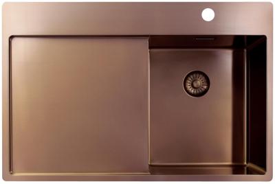 Pure.Sink Exclusivo Медено малко мивко със секция за изтичане 78x52 cm Tapwing вдясно PEX3478RT-62