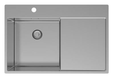 Pure.Sink Exclusivo RVS мивка със сушилник 78x52 cm Tapwing вляво PEX4078LT-02