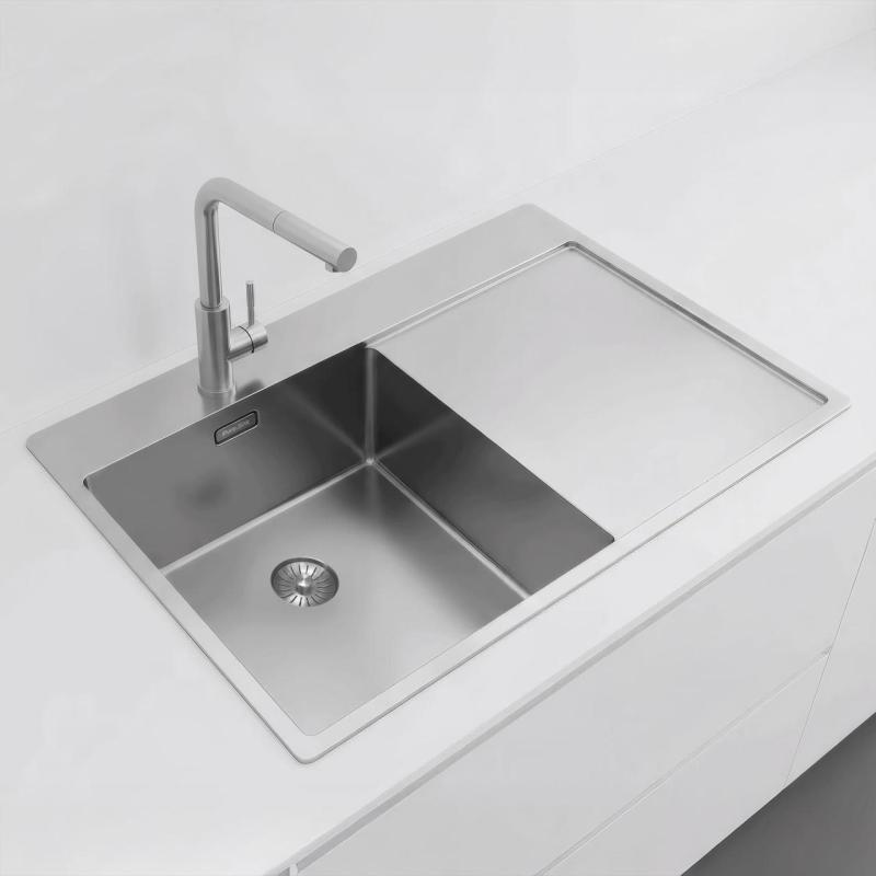 Pure.Sink Exclusivo RVS мивка със сушилник 78x52 cm Tapwing вляво PEX4078LT-02