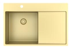 Pure.Sink Exclusivo Златен мивка със секция за оттичане 78x52 см Tapwing вляво PEX4078LT-60