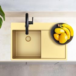 Pure.Sink Exclusivo Златен мивка със секция за оттичане 78x52 см Tapwing вляво PEX4078LT-60