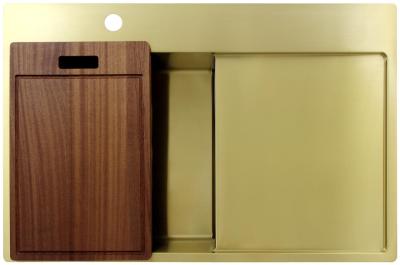 Pure.Sink Exclusivo Златен мивка със секция за оттичане 78x52 см Tapwing вляво PEX4078LT-60