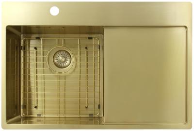 Pure.Sink Exclusivo Златен мивка със секция за оттичане 78x52 см Tapwing вляво PEX4078LT-60