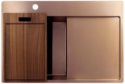 Pure.Sink Exclusivo Меден мивка със сушилня 78x52 cm Tapwing вляво PEX4078LT-62