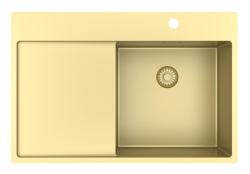 Pure.Sink Exclusivo Златен мивката с отделение за капане 78x52 см Tapwing вдясно PEX4078RT-60