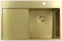 Pure.Sink Exclusivo Златен мивката с отделение за капане 78x52 см Tapwing вдясно PEX4078RT-60