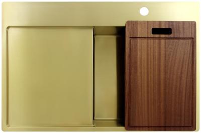 Pure.Sink Exclusivo Златен мивката с отделение за капане 78x52 см Tapwing вдясно PEX4078RT-60