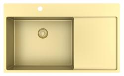Pure.Sink Exclusivo Златен мивка със сушилня 86x52 см Кран крило вляво PEX5086LT-60
