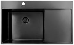 Pure.Sink Exclusivo Gun Metal мивка със секция за сушене 86x52 см Tapwing ляв PEX5086LT-61