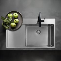 Pure.Sink Exclusivo RVS мивка със секция за капане 86x52 см Tapwing вдясно PEX5086RT-02