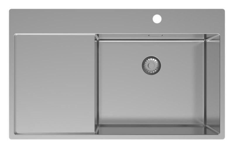 Pure.Sink Exclusivo RVS мивка със секция за капане 86x52 см Tapwing вдясно PEX5086RT-02