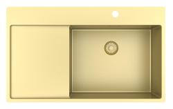 Pure.Sink Exclusivo Златен мивка със сушилник 86x52 см Tapwing вдясно PEX5086RT-60