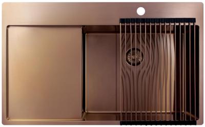 Pure.Sink Exclusivo Медено мивко със сушилня 86x52 см Tapwing вдясно PEX5086RT-62
