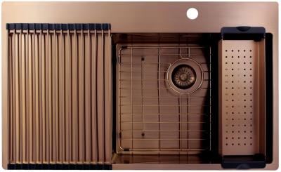 Pure.Sink Exclusivo Медено мивко със сушилня 86x52 см Tapwing вдясно PEX5086RT-62