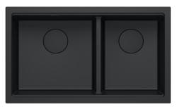 Quadri Newport II Двоен Гранитен Мивката 76x45 см с Черен плуг 1208971371