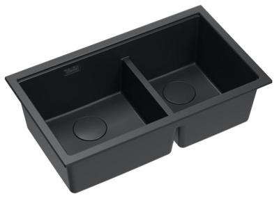 Quadri Newport II Двоен Гранитен Мивката 76x45 см с Черен плуг 1208971371