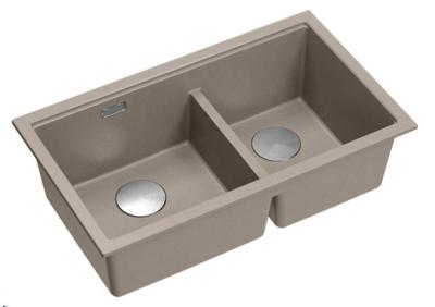 Quadri Newport II Двоен Топ в Гранит Смесител за Подмиване 702 x 390 mm със Стоманен Стопер 1208971387