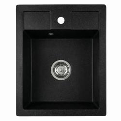 Graniteland Prest Гранитен Ардуин твърд камен външен вид мивка Tapwing с отвор за кран за вграждане 400x500mm със неръждаема стомана Plug 1208971420