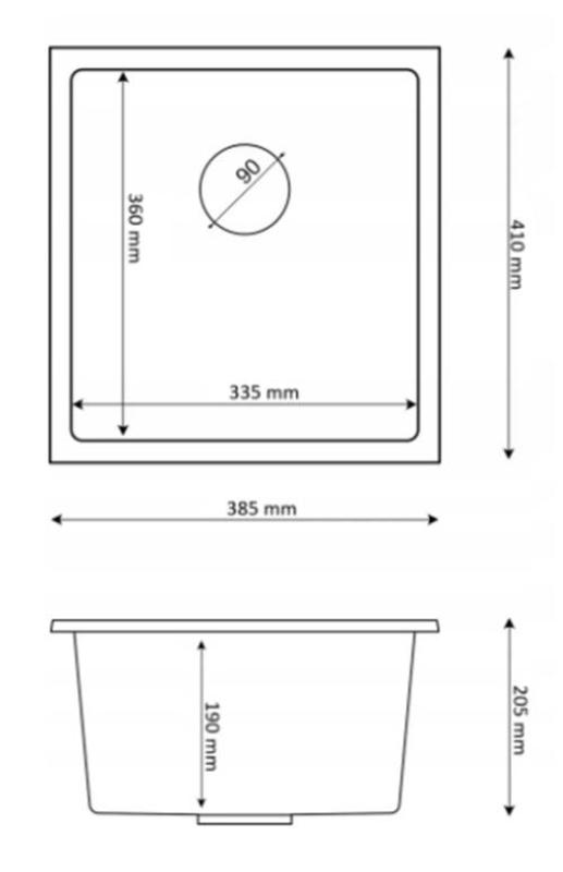 Graniteland Miniva Гранитно мивко сиво подградба 385x410 см 1208971453