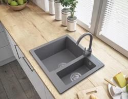 Graniteland Adda Гранитни Сиви 1.5 Мивки За Вграждане 600x495mm 1208971456