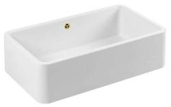 Ausmann Ceramic Mira Керамична Бяла Мивка - За Подмонтаж и Междинен Монтаж 795 x 460 мм със Златен Стопер 1208971466