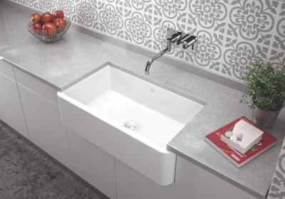 Ausmann Ceramic Mira Керамичен бял мивка - Подградна и междинна 795 х 460 мм с бял щепсел 1208971470