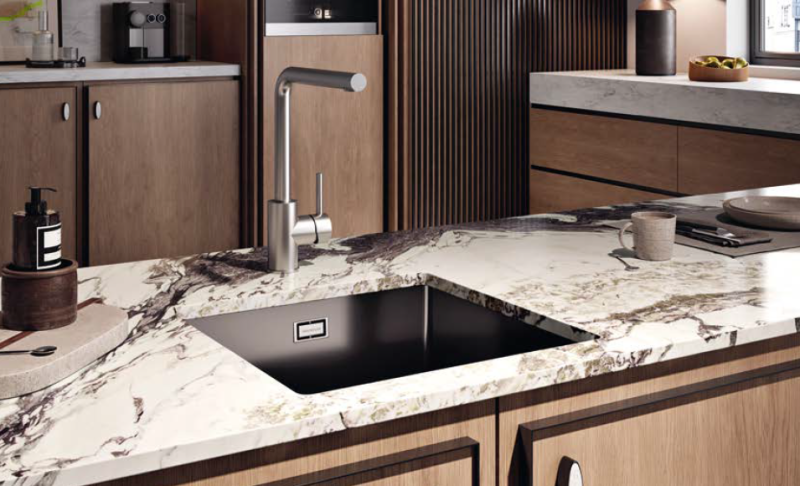 Ausmann Ceramic Ember Керамична Мат Черна Квадратна Мивка за Вграждане и Подграждане 40 x 40 см с Черен щепсел 1208971489