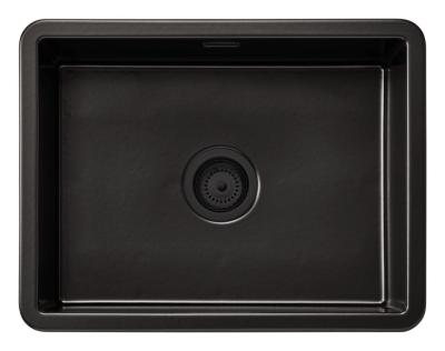 Ausmann Ceramic Ember Керамична мат черна мивка - за монтаж отгоре и отдолу 54 x 40 см с черен щепсел 1208971499