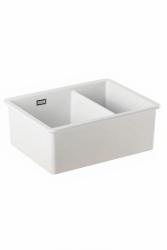 Ausmann Ceramic Ember Керамична бяла един и половина мивка за монтаж отгоре и отдолу 535 x 400 мм с медни щепсели 1208971507