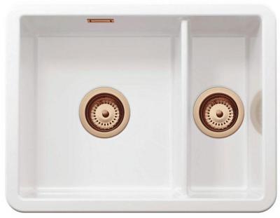 Ausmann Ceramic Ember Керамичен бял смесител за мивка с горно и долно монтиране 495 x 370 мм с медни тапи 1208971514