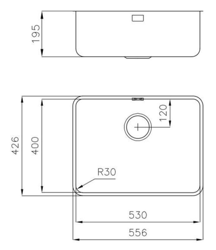 Foster под неръждаема стомана мивка 53 х 40 см, за вграждане 1208971523