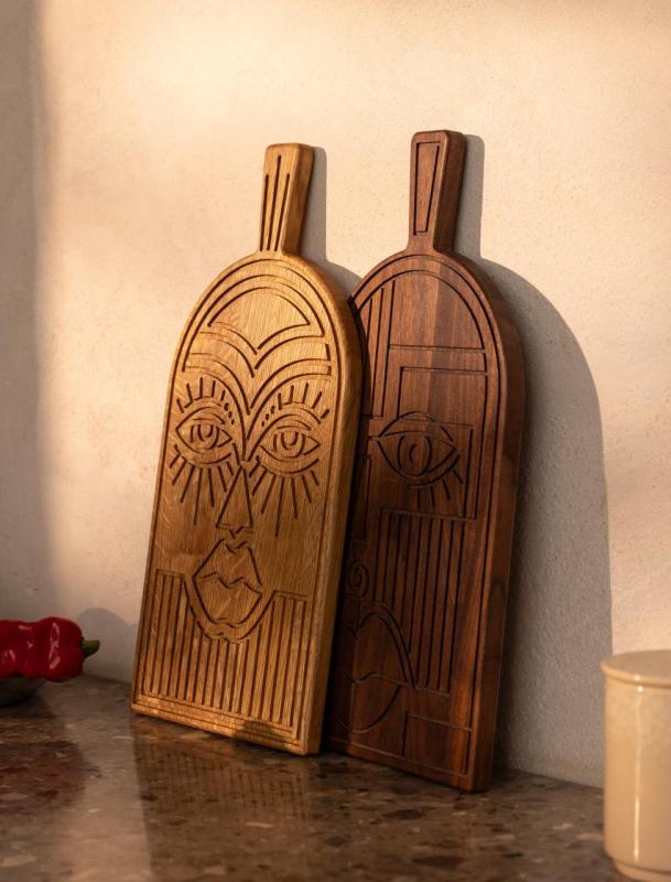 Woodsea Маска орех - Орехово дърво маска режеща и сервираща дъска 38x19 см 1208971561